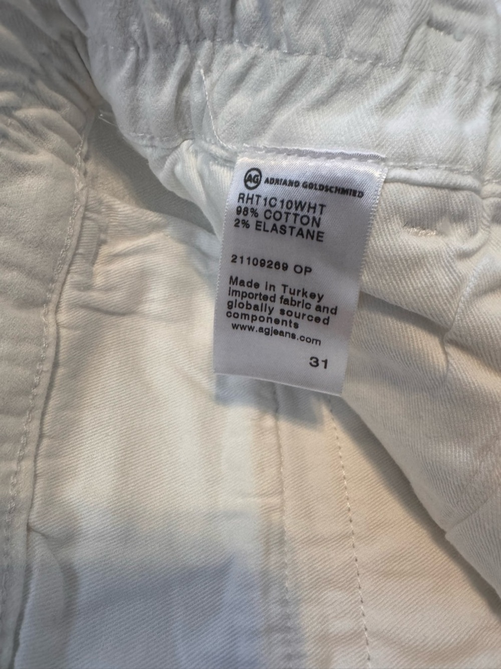 Women’s Renn Paperbag Summer White Trouser Pant AG Adriano Jeans Size 12/Size 31 - Picture 9 of 12